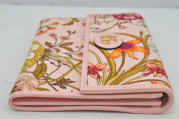 Authentic GUCCI Flora Clutch Hand Bag Pouch Canvas Leather 577350 Pink 3291J