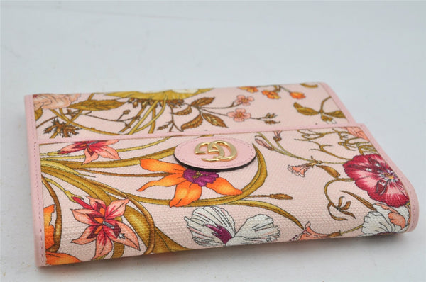 Authentic GUCCI Flora Clutch Hand Bag Pouch Canvas Leather 577350 Pink 3291J