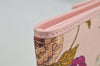 Authentic GUCCI Flora Clutch Hand Bag Pouch Canvas Leather 577350 Pink 3291J