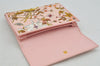 Authentic GUCCI Flora Clutch Hand Bag Pouch Canvas Leather 577350 Pink 3291J