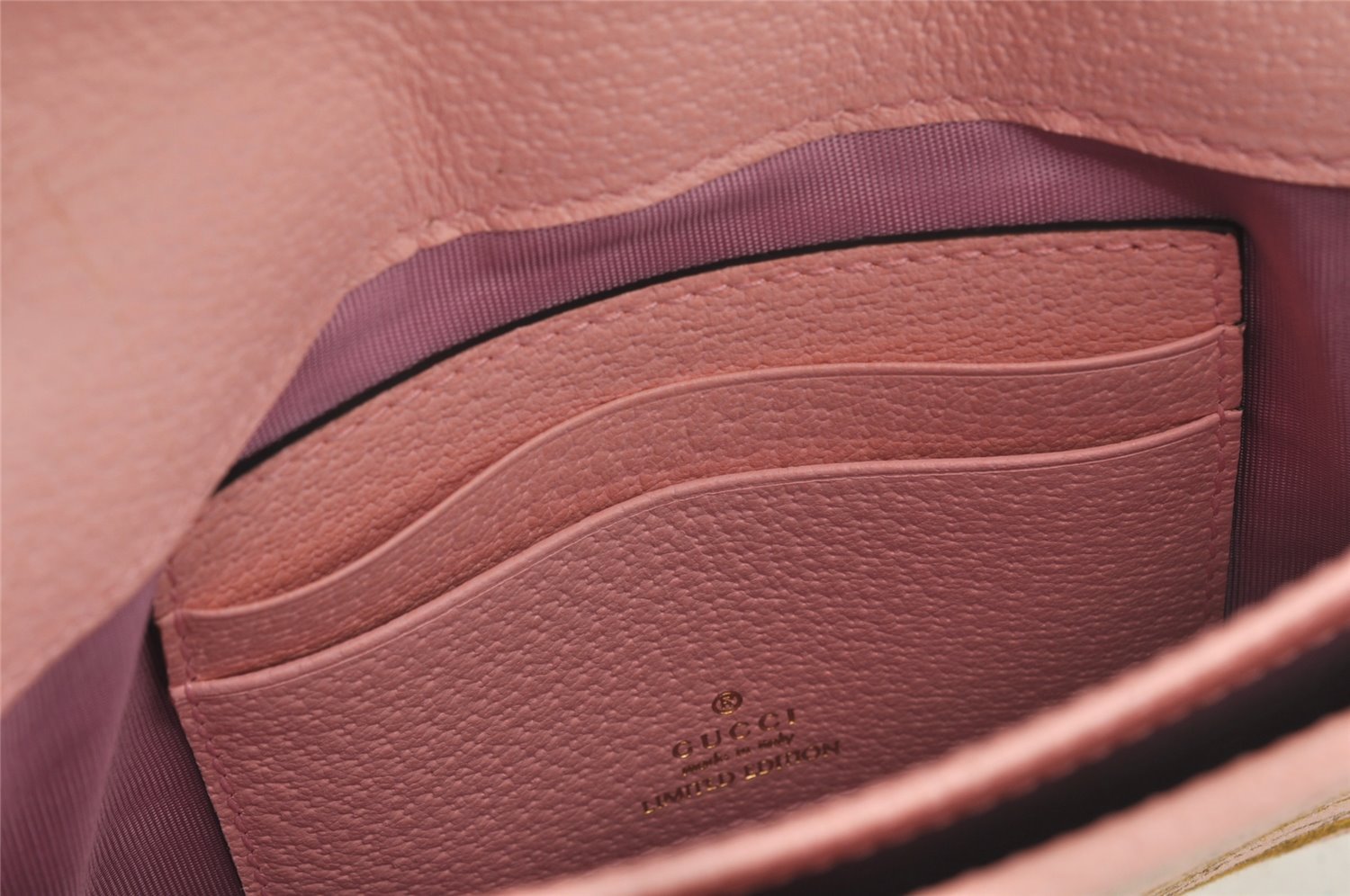 Authentic GUCCI Flora Clutch Hand Bag Pouch Canvas Leather 577350 Pink 3291J