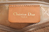 Authentic Christian Dior Lady Dior Canvas Cannage Hand Bag Brown CD Junk 3292I