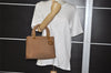 Authentic Christian Dior Lady Dior Canvas Cannage Hand Bag Brown CD Junk 3292I