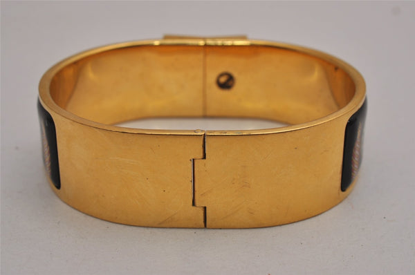 Authentic HERMES Clic Clac Email GM Bangle Bracelet Accessory Gold Black 3292J