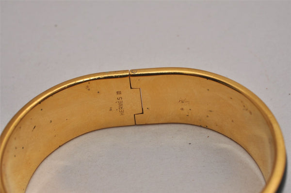 Authentic HERMES Clic Clac Email GM Bangle Bracelet Accessory Gold Black 3292J