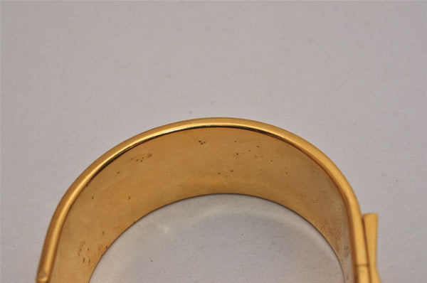 Authentic HERMES Clic Clac Email GM Bangle Bracelet Accessory Gold Black 3292J