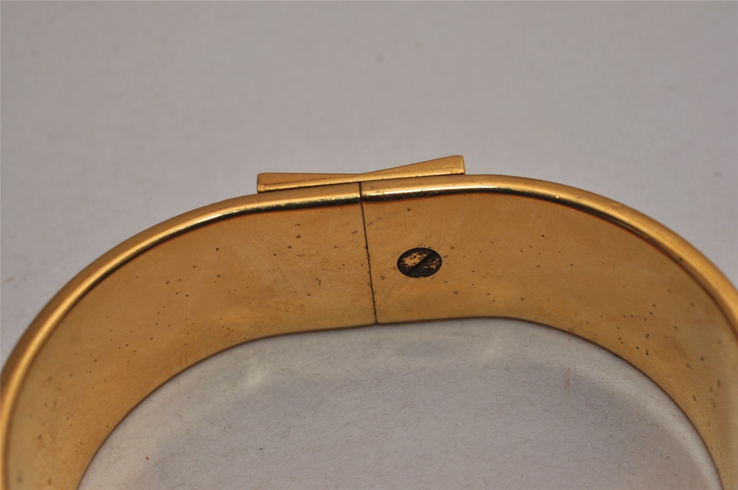 Authentic HERMES Clic Clac Email GM Bangle Bracelet Accessory Gold Black 3292J