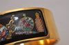 Authentic HERMES Clic Clac Email GM Bangle Bracelet Accessory Gold Black 3292J