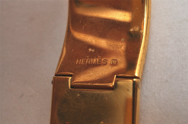 Authentic HERMES Clic Clac Email GM Bangle Bracelet Accessory Gold Black 3292J