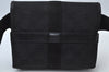 Authentic GUCCI Vintage Waist Body Bag Purse Canvas Leather 131236 Black 3293I
