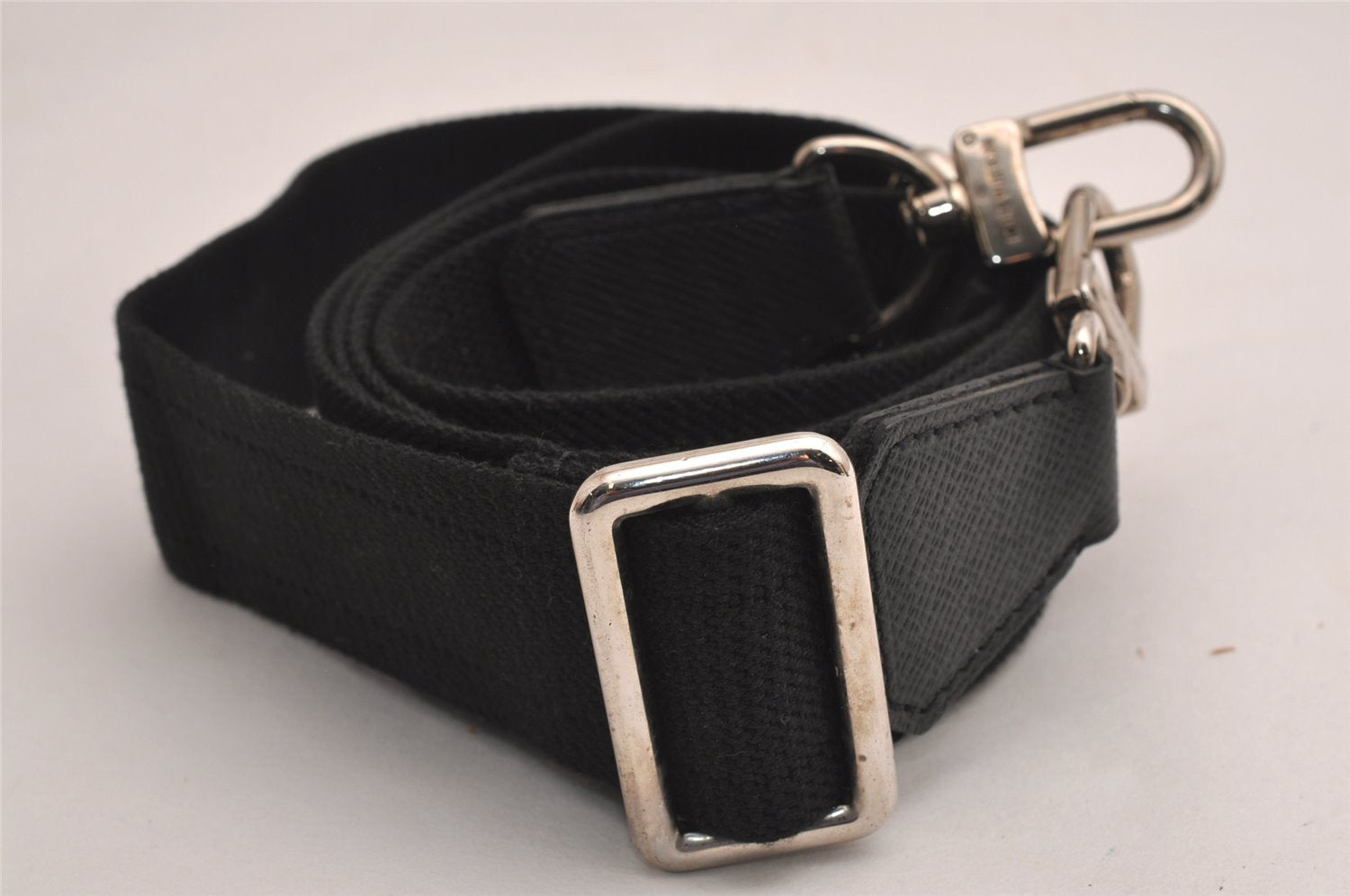 Authentic Louis Vuitton Canvas Leather Shoulder Strap Black 39.0-61.0