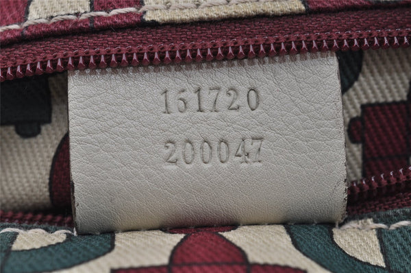 Authentic GUCCI Princy Guccissima GG Leather Shoulder Bag 161720 White 3294I