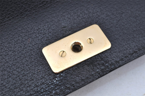 Authentic GUCCI Bamboo Vintage 2Way Briefcase Business Bag Leather Black 3295I