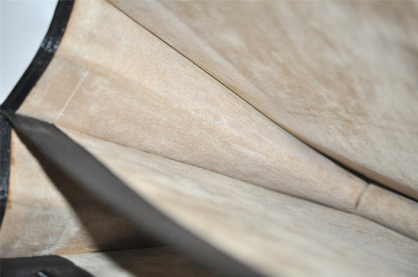 Authentic GUCCI Bamboo Vintage 2Way Briefcase Business Bag Leather Black 3295I