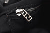 Authentic FENDI Mamma Baguette Shoulder Hand Bag Jersey Leather Black 3296I