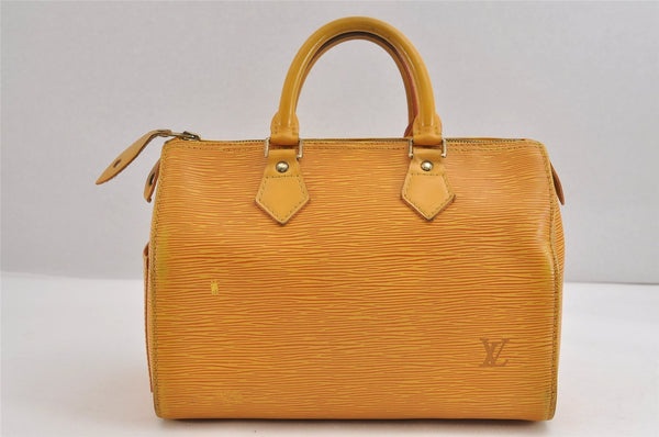 Authentic Louis Vuitton Epi Speedy 25 Hand Boston Bag Yellow M43019 LV 3296J