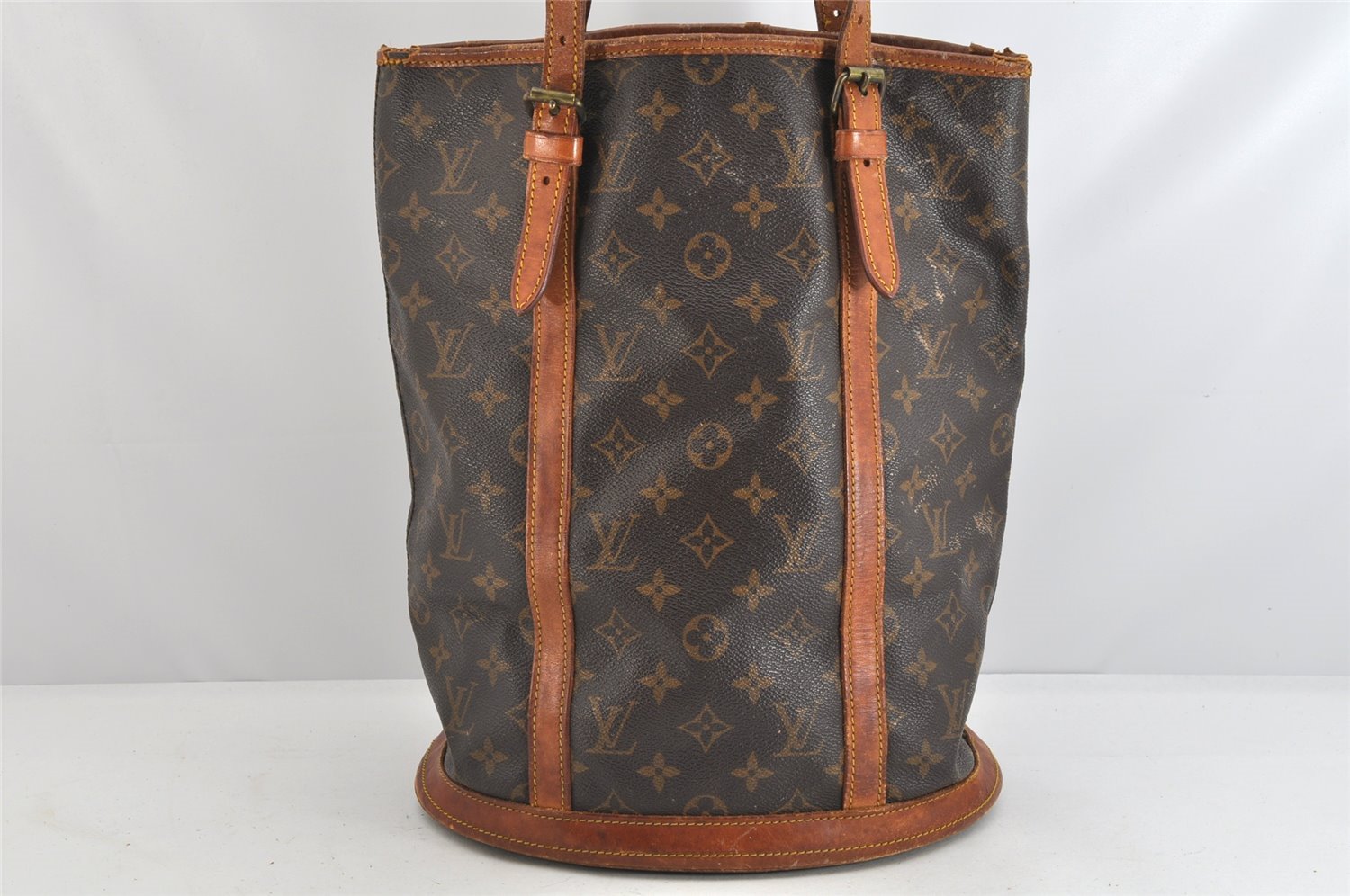 Authentic Louis Vuitton Monogram Bucket GM Shoulder Tote Bag M42236 Junk 3296K