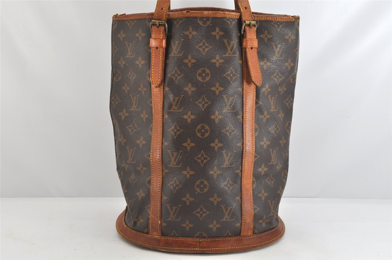 Authentic Louis Vuitton Monogram Bucket GM Shoulder Tote Bag M42236 Junk 3296K