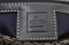 Authentic FENDI Zucchino Shoulder Bag Purse Canvas Leather Navy Blue 3297I