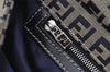 Authentic FENDI Zucchino Shoulder Bag Purse Canvas Leather Navy Blue 3297I