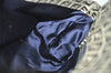 Authentic FENDI Zucchino Shoulder Bag Purse Canvas Leather Navy Blue 3297I