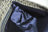 Authentic FENDI Zucchino Shoulder Bag Purse Canvas Leather Navy Blue 3297I