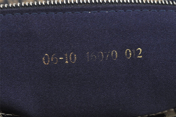 Authentic FENDI Zucchino Shoulder Bag Purse Canvas Leather Navy Blue 3297I