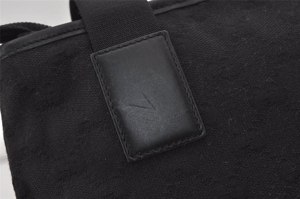 Authentic GUCCI Vintage Shoulder Tote Bag GG Canvas Leather 0190402 Black 3298I