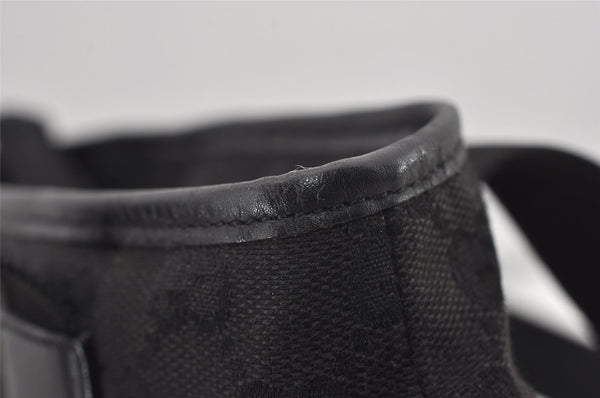 Authentic GUCCI Vintage Shoulder Tote Bag GG Canvas Leather 0190402 Black 3298I