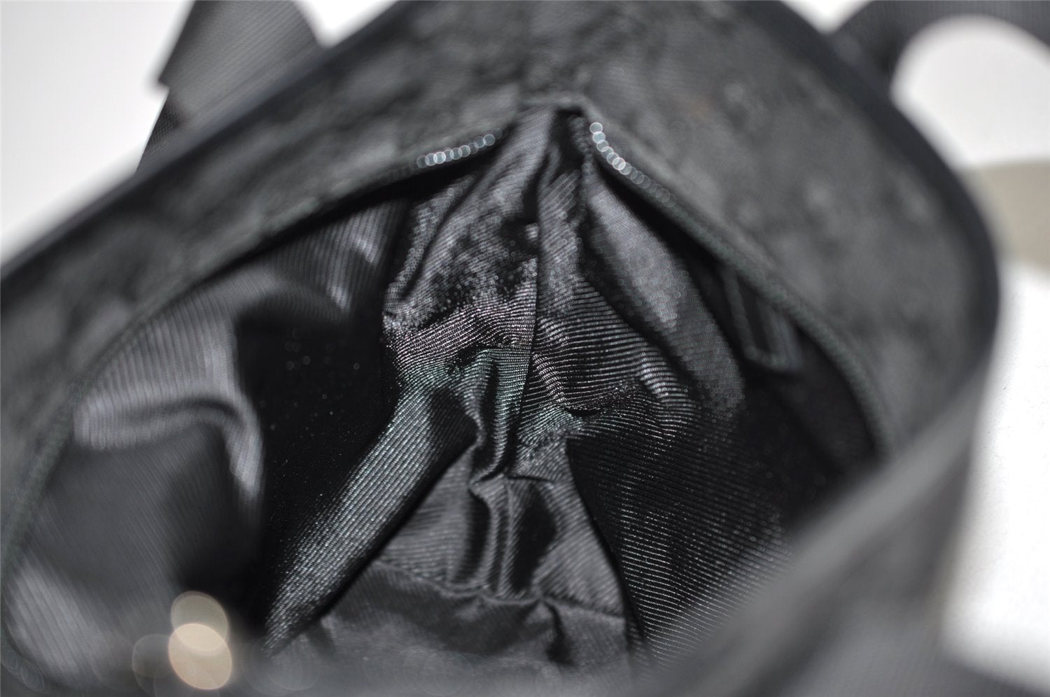 Authentic GUCCI Vintage Shoulder Tote Bag GG Canvas Leather 0190402 Black 3298I