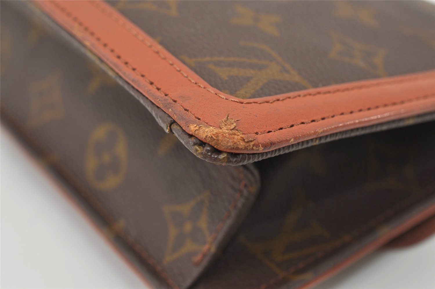 Auth Louis Vuitton Monogram Pochette Dame GM Clutch Hand Bag Old Model LV 3298J