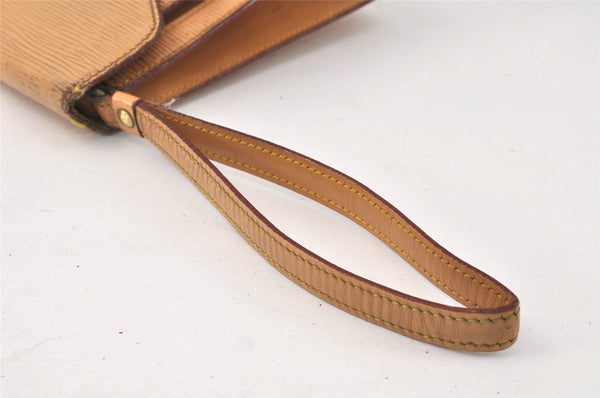 Authentic Louis Vuitton Epi Sellier Dragonne Clutch Bag Beige M52616 LV 3300K
