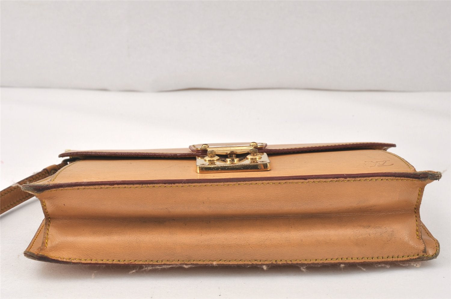 Authentic Louis Vuitton Epi Sellier Dragonne Clutch Bag Beige M52616 LV 3300K