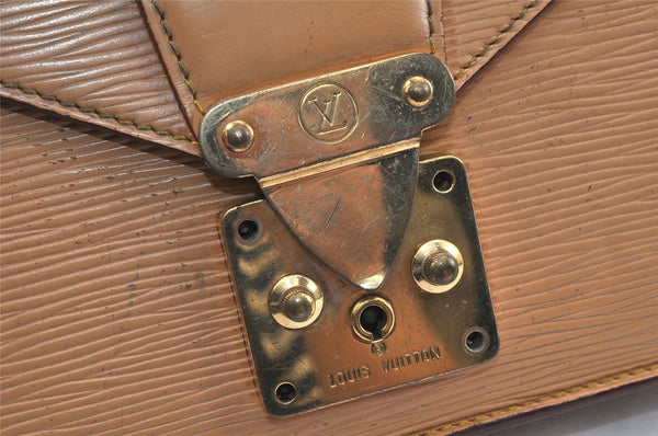 Authentic Louis Vuitton Epi Sellier Dragonne Clutch Bag Beige M52616 LV 3300K