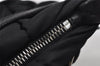 Authentic PRADA Crispy Nylon Ca Tessuto Leather Shoulder Bag BR3815 Black 3301I