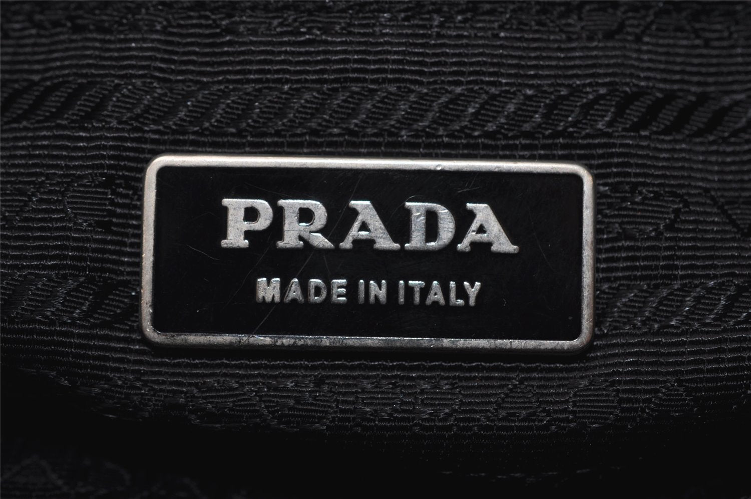 Authentic PRADA Crispy Nylon Ca Tessuto Leather Shoulder Bag BR3815 Black 3301I