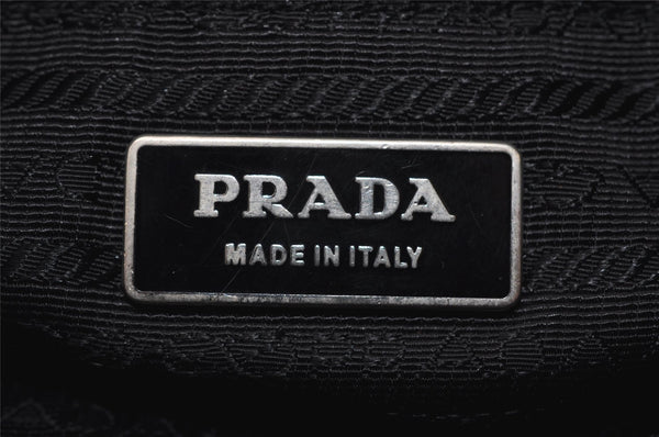 Authentic PRADA Crispy Nylon Ca Tessuto Leather Shoulder Bag BR3815 Black 3301I