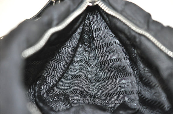 Authentic PRADA Crispy Nylon Ca Tessuto Leather Shoulder Bag BR3815 Black 3301I