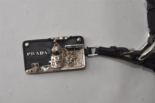 Authentic PRADA Crispy Nylon Ca Tessuto Leather Shoulder Bag BR3815 Black 3301I