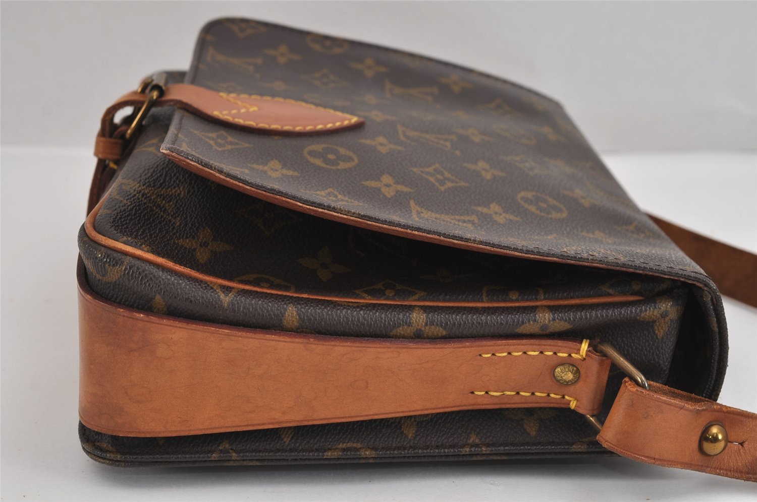 Authentic Louis Vuitton Monogram Cartouchiere GM M51252 Shoulder Cross Bag 3303J