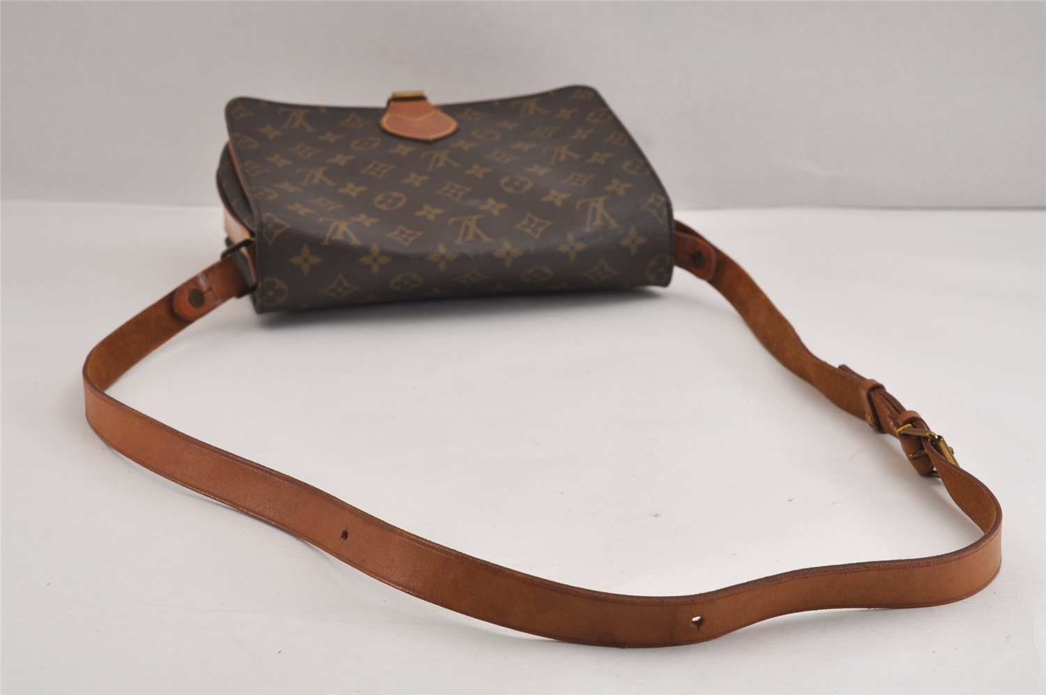 Authentic Louis Vuitton Monogram Cartouchiere GM M51252 Shoulder Cross Bag 3303J