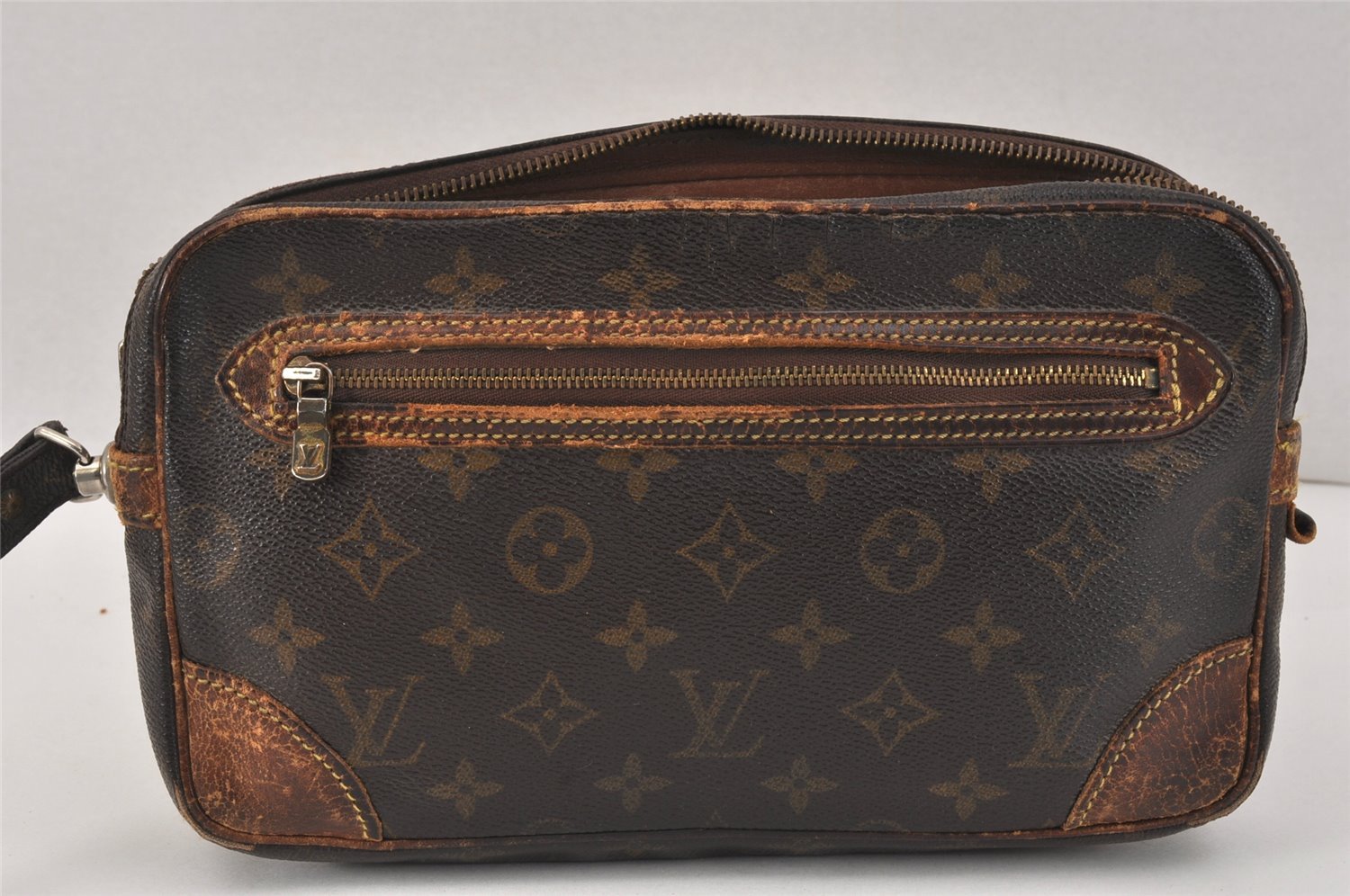 Authentic Louis Vuitton Monogram Marly Dragonne GM M51825 Clutch Bag Junk 3304K