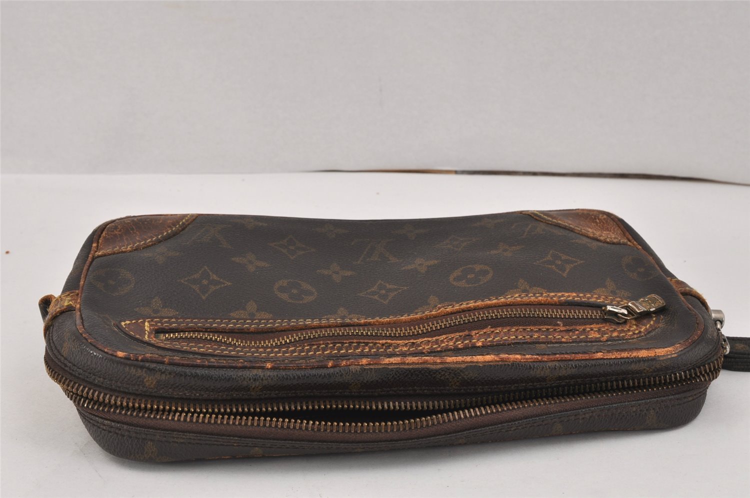 Authentic Louis Vuitton Monogram Marly Dragonne GM M51825 Clutch Bag Junk 3304K