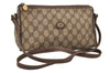 Authentic GUCCI Shoulder Cross Body Bag Purse GG PVC Leather Brown Junk 3305J