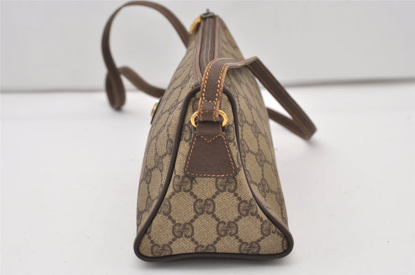 Authentic GUCCI Shoulder Cross Body Bag Purse GG PVC Leather Brown Junk 3305J