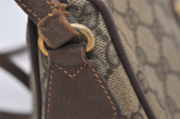 Authentic GUCCI Shoulder Cross Body Bag Purse GG PVC Leather Brown Junk 3305J