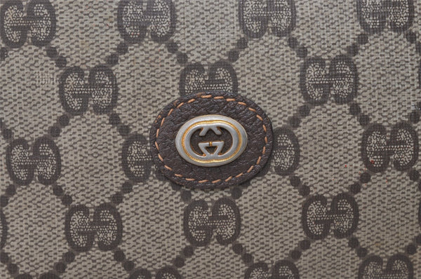 Authentic GUCCI Shoulder Cross Body Bag Purse GG PVC Leather Brown Junk 3305J