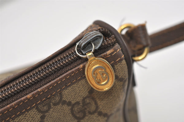 Authentic GUCCI Shoulder Cross Body Bag Purse GG PVC Leather Brown Junk 3305J