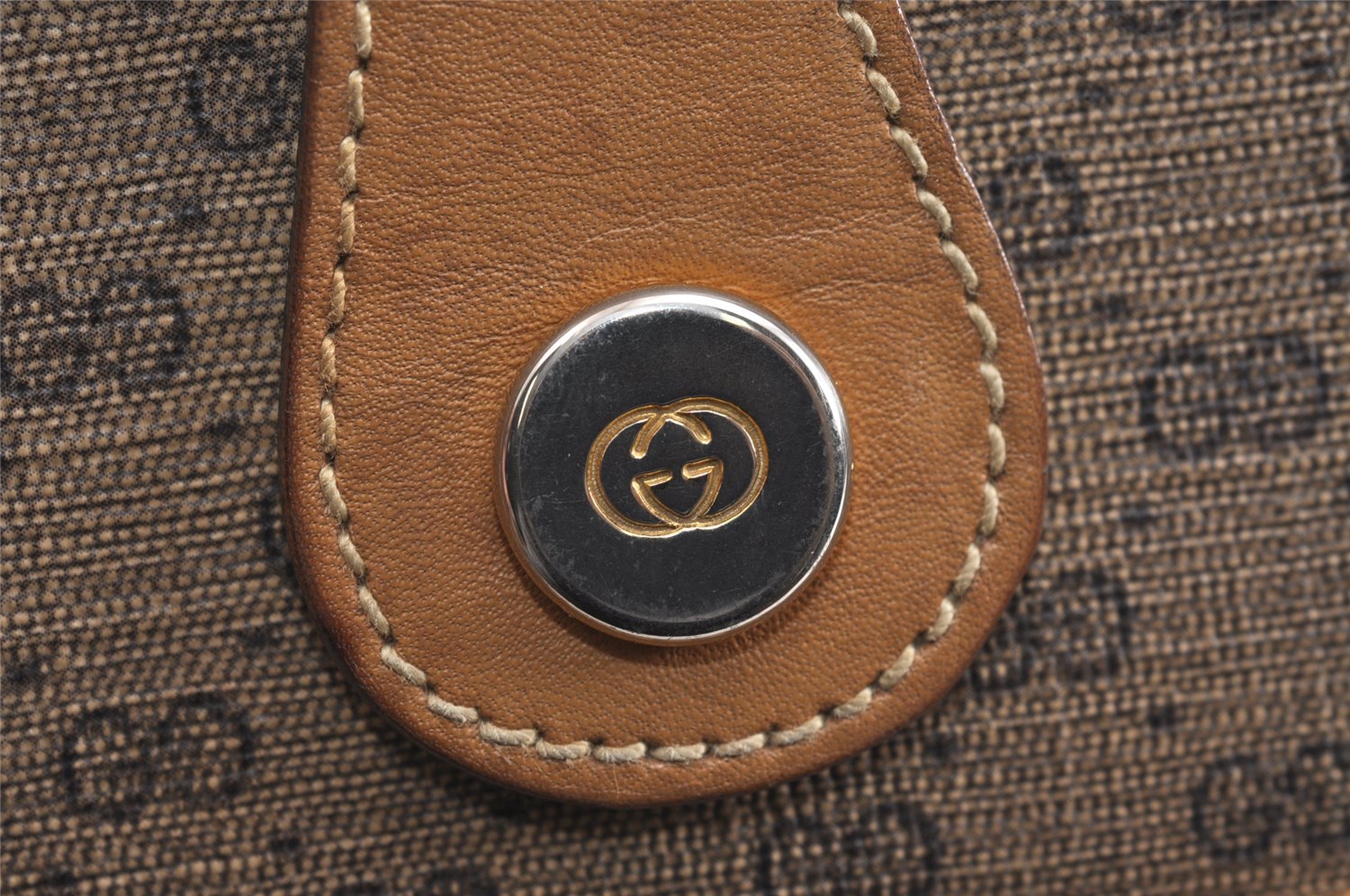 Authentic GUCCI Micro GG PVC Leather Shoulder Cross Body Bag Brown Junk 3306J