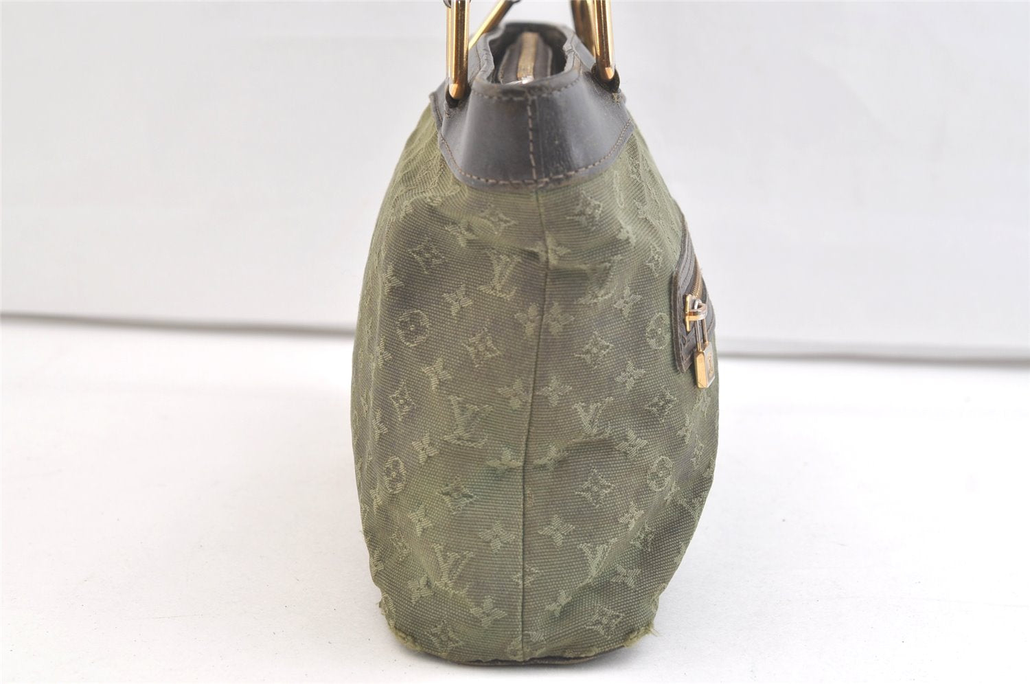Auth Louis Vuitton Monogram Mini Lucille PM Hand Bag Green Khaki M92682 LV 3306K